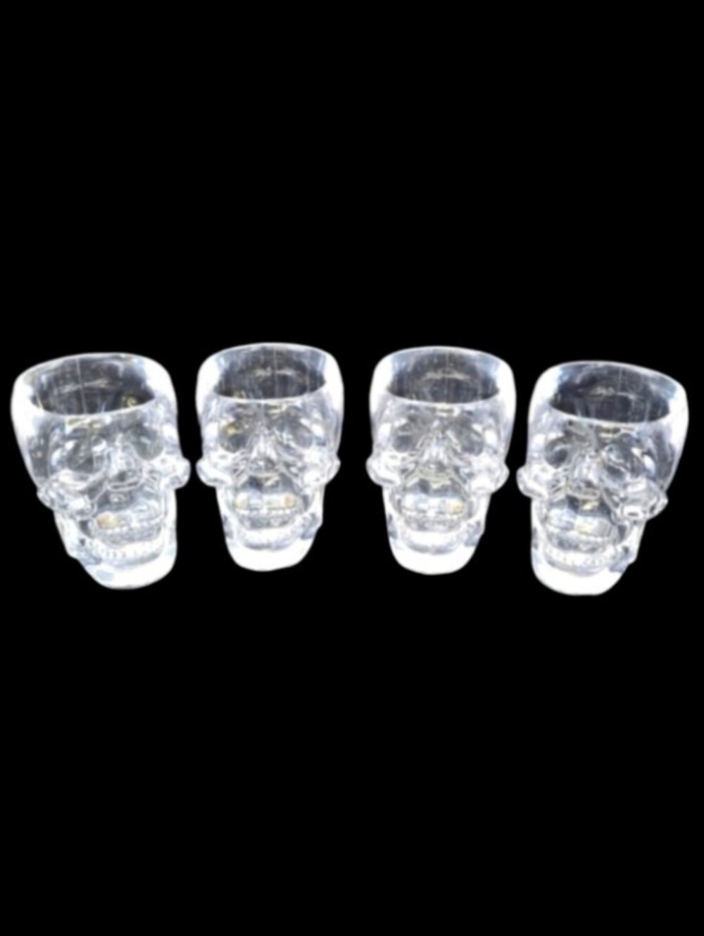 NEW 4"CRYSTAL HEAD" VODKA SKULL PLASTIC SHOT GLASSES